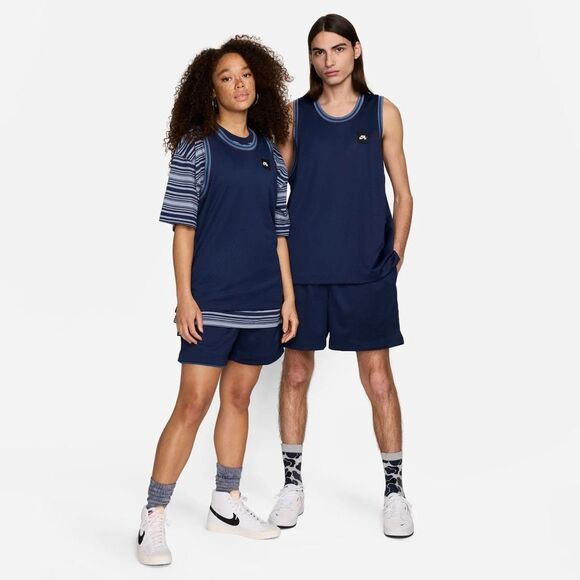 NIKE SB Basketball Jersey Top Unisex Adult Blue Gray Reversible Mesh - Picture 2 of 14